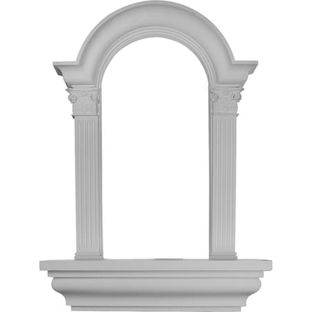 Ekena Millwork 30 1/4"W x 42 5/8"H x 6 7/8"D Hillsborough Wall Niche, Surface Mount NCH30X42HI